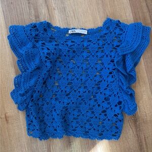 Zara Vibrant Blue Knit Top